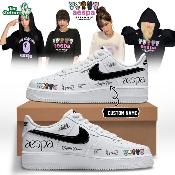 Aespa x Bape Signed Air Force 1 Sneakers Limited Edition Size 11