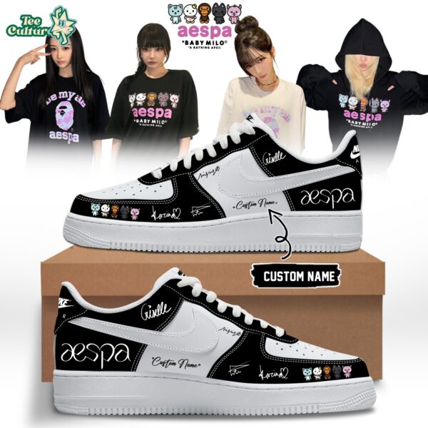 Aespa x Bape Signed Air Force 1 Sneakers Limited Edition Size 12