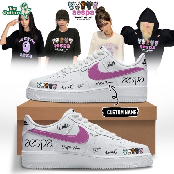 Aespa x Bape Signed Air Force 1 Sneakers Limited Edition Size 13