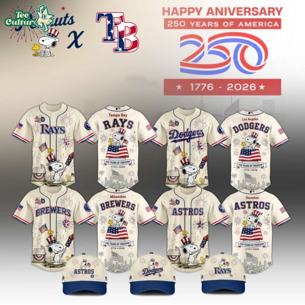 All MLB Team x Peanuts - Snoopy 250y Of America Edition Jersey For Fans