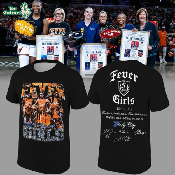 All Stars Aliyah Boston X Caitlin Clark X Kelsey Mitchell Tshirt Special Limited Edition 2026 Black V1
