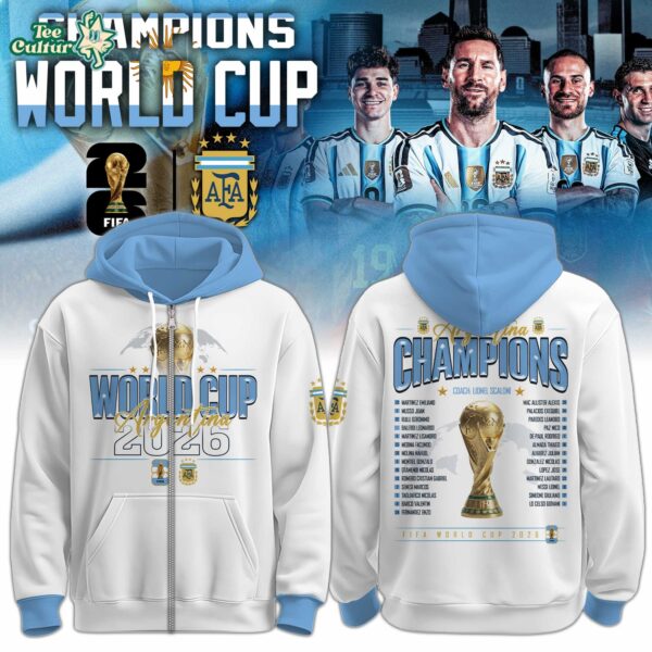 Argentina Team World Cup Champions 2026 Limited Edition Zip Hoodie