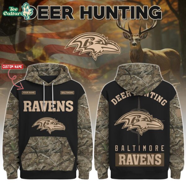 Baltimore Ravens Deer Hunting Limited Edition Hoodie – NFL Hunting Hoodie for Fans