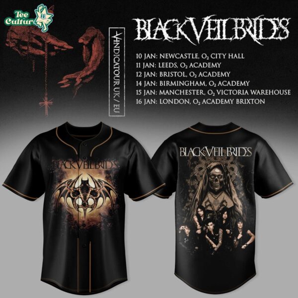 Black Veil Brides - UK Tour 2026 Collection Baseball Jersey V3