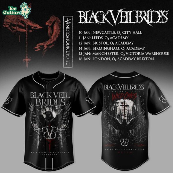 Black Veil Brides - UK Tour 2026 Collection Baseball Jersey V4