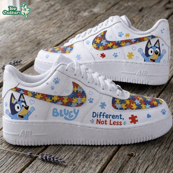 Bluey Different, Not Less Autism Awareness Custom Low Top Sneakers