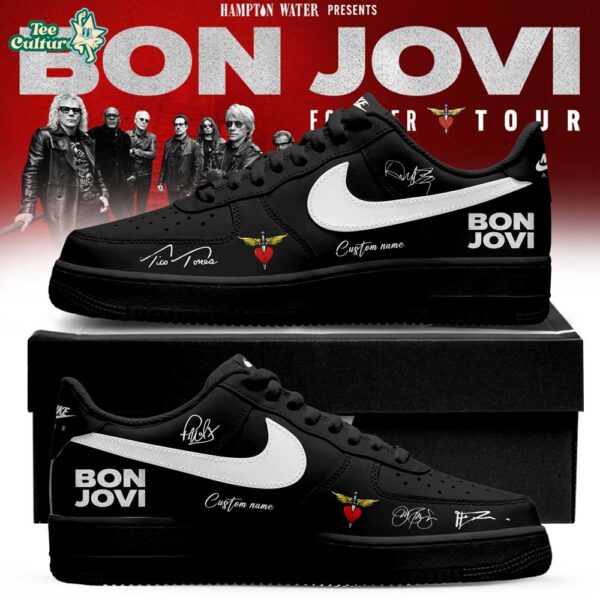 Bon Jovi - Forever Tour 2026 Signature Custom Name Black AF1 Shoes V2
