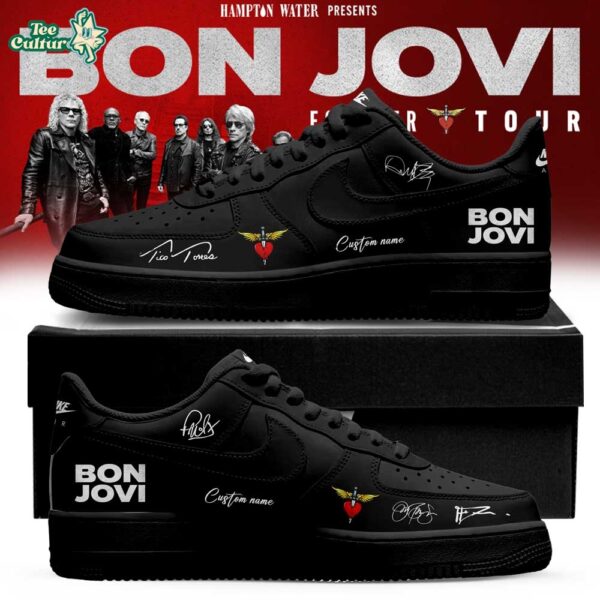 Bon Jovi - Forever Tour 2026 Signature Custom Name Black AF1 Shoes V3