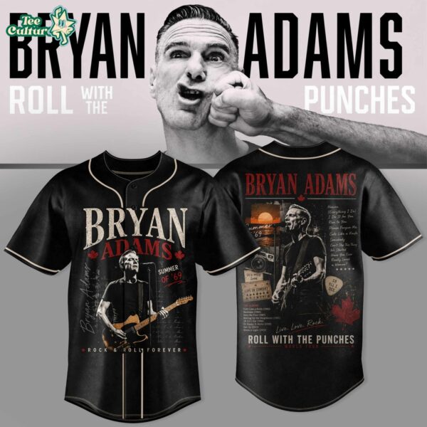 Bryan Adams Roll With The Punches Tour Baseball Jersey V4