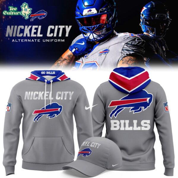 Buffalo Bills Nickel City Alternate Gray Hoodie – Double-Sided NFL Football Fan Pullover