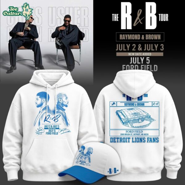 Chris Brown & Usher Raymond x Detroit Lions The R&B Tour at Ford Field 2026 Limited Edition Signed Hoodie