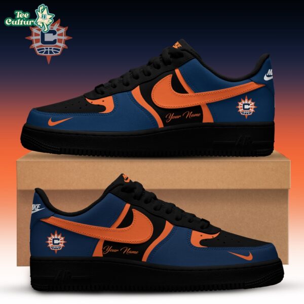Connecticut Sun WNBA x Back 2 Black Edition Nike Air Force 1 Low Custom Shoes for Fans
