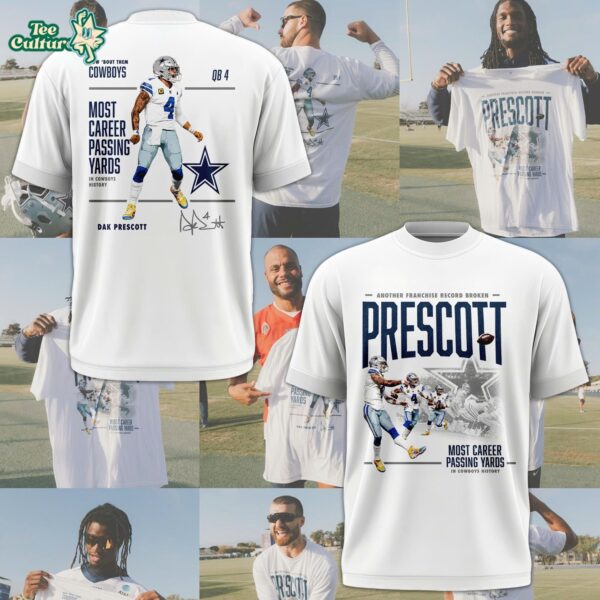 Dak Prescott Most Career Passing Yards In Dallas Cowboys History Graphic T-Shirt