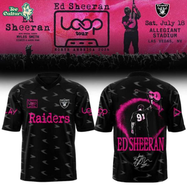 Ed Sheeran The Loop Tour 2026 in Allegiant Stadium Signature Limited Edition Football Jersey V2
