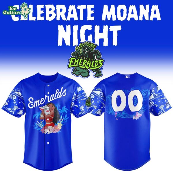 Eugene Emeralds x Moana Night 2026 Royal Blue Baseball Jersey