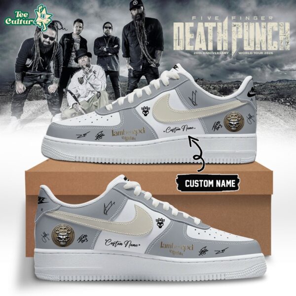 Five Finger Death Punch Hits Me Tour 2026 Signed Custom Air Force 1 Sneakers