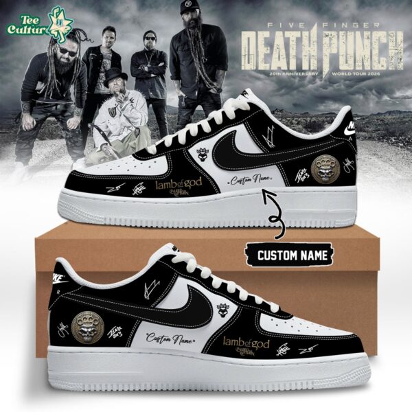 Five Finger Death Punch Hits Me Tour 2026 Signed Custom Air Force 1 Sneakers Ver2