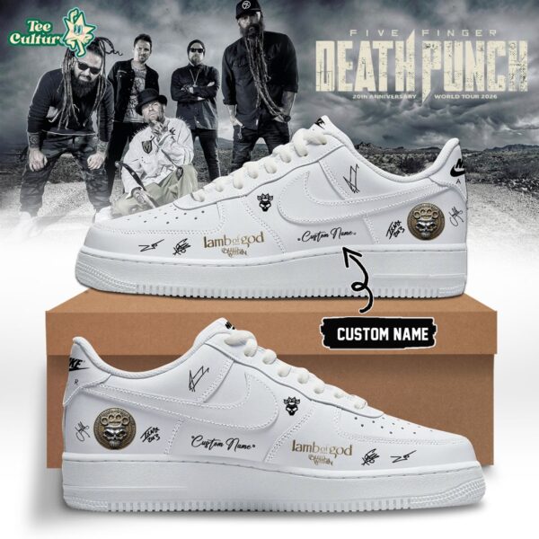 Five Finger Death Punch Hits Me Tour 2026 Signed Custom Air Force 1 Sneakers Ver3