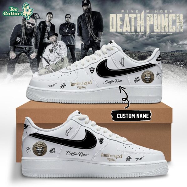 Five Finger Death Punch Hits Me Tour 2026 Signed Custom Air Force 1 Sneakers Ver4