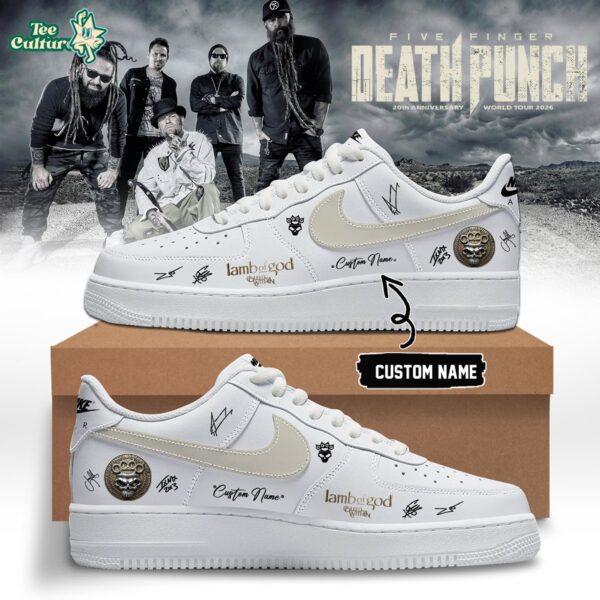 Five Finger Death Punch Hits Me Tour 2026 Signed Custom Air Force 1 Sneakers Ver5