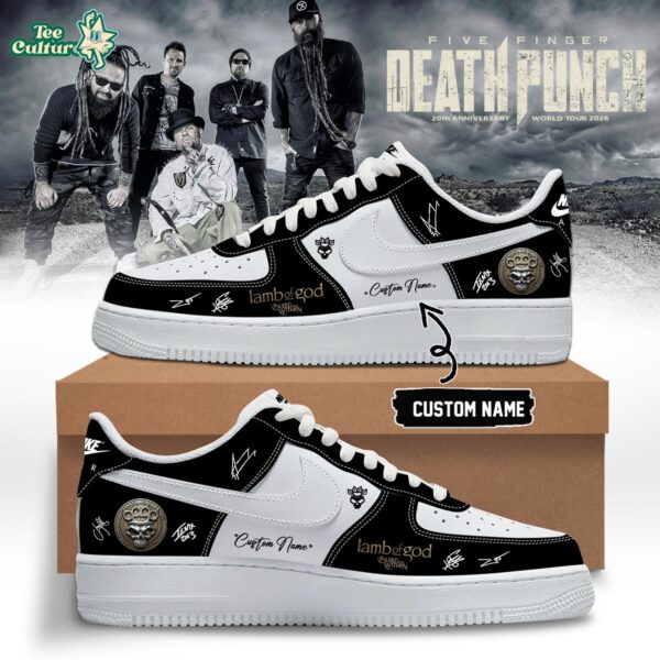Five Finger Death Punch Hits Me Tour 2026 Signed Custom Air Force 1 Sneakers Ver7