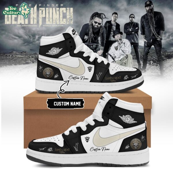 Five Finger Death Punch Hits Me Tour 2026 Signed Custom Air Jordan 1 Sneakers