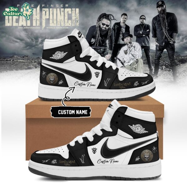Five Finger Death Punch Hits Me Tour 2026 Signed Custom Air Jordan 1 Sneakers Ver6