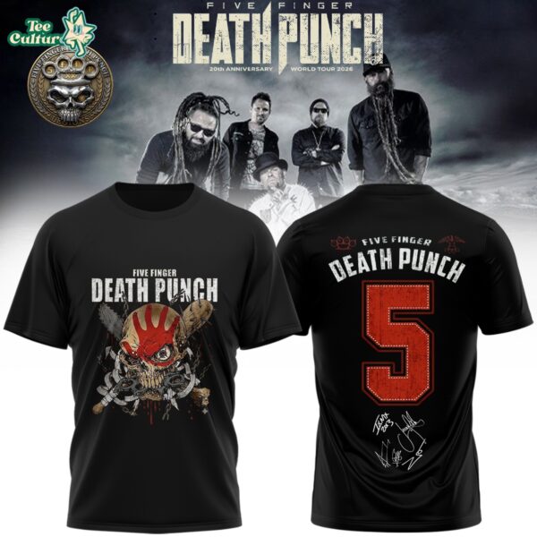 Five Finger Death Punch Hits Me Tour 2026 Signed Graphic T-Shirt Ver3