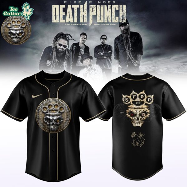 Five Finger Death Punch Hits Me Tour 2026 Signed Limited Baseball Jersey