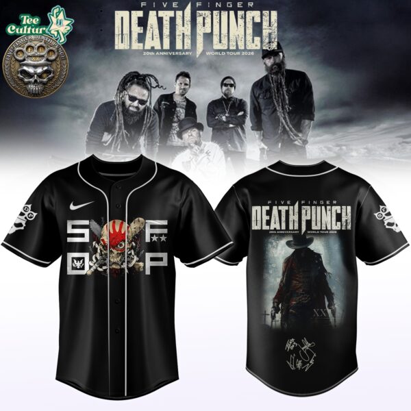 Five Finger Death Punch Hits Me Tour 2026 Signed Limited Baseball Jersey Ver2