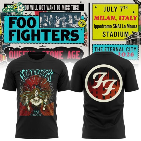 Foo Fighters Take Cover Tour Milano 2026 Limited Edition T-Shirt
