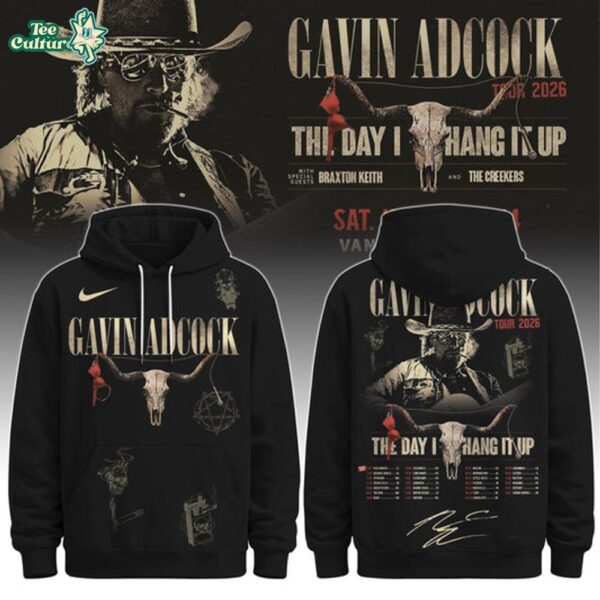 Gavin Adcock Steer Skull Distressed Fleece Hoodie