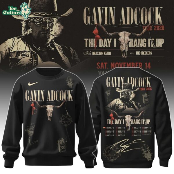 Gavin Adcock Steer Skull Distressed Fleece Sweatshirt