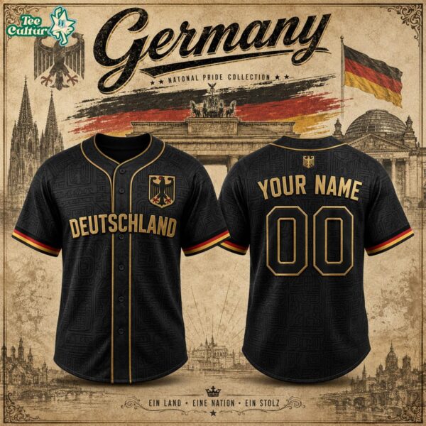 Germany Heritage Custom Name Baseball Jersey - 3D Baseball Jersey