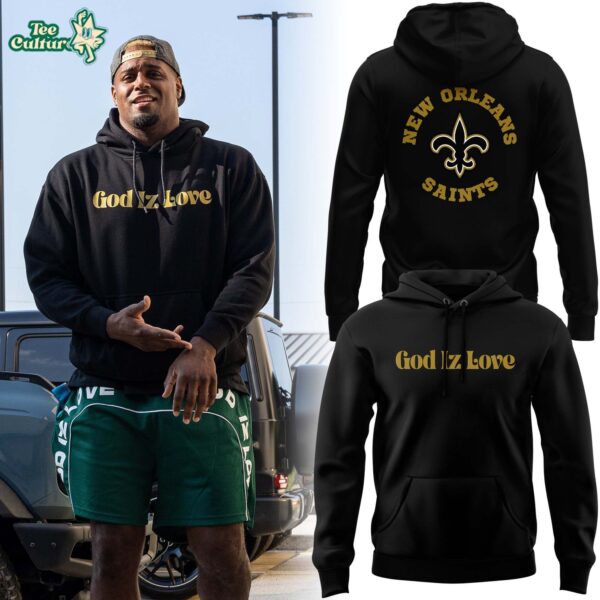 God Iz Love New Orleans Saints Hoodie – Christian Faith NFL Football Fan Pullover