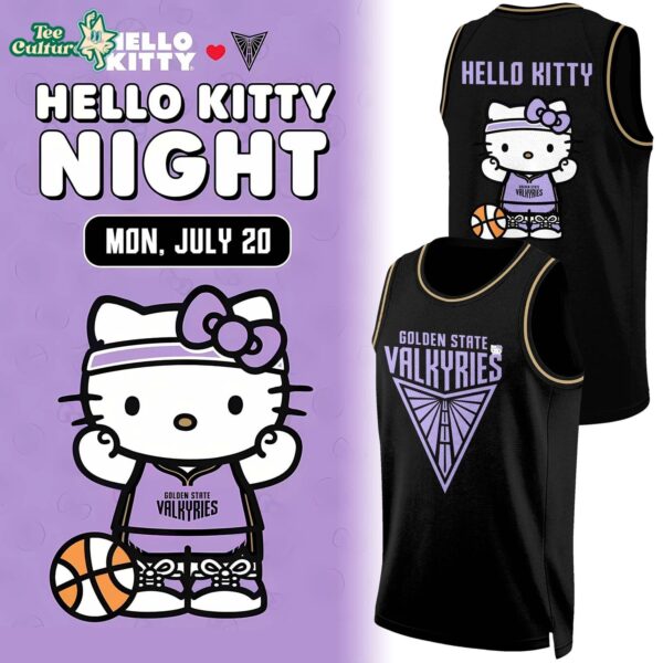Golden State Valkyries X Hello Kitty Night 2026 Black Basketball Jersey