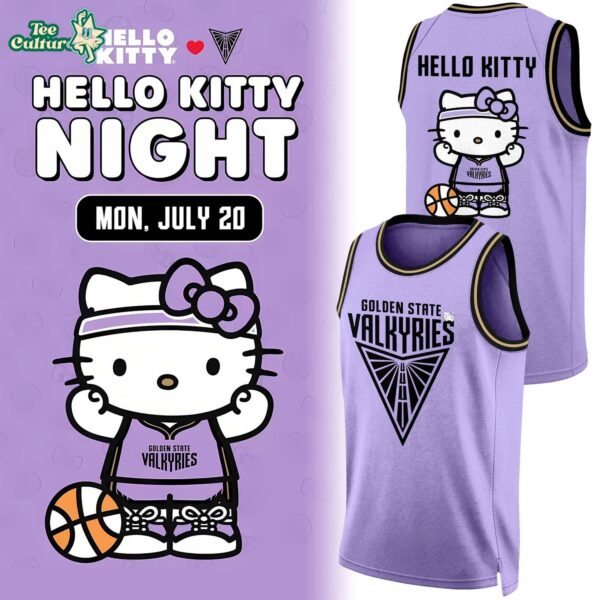 Golden State Valkyries X Hello Kitty Night 2026 Purple Basketball Jersey