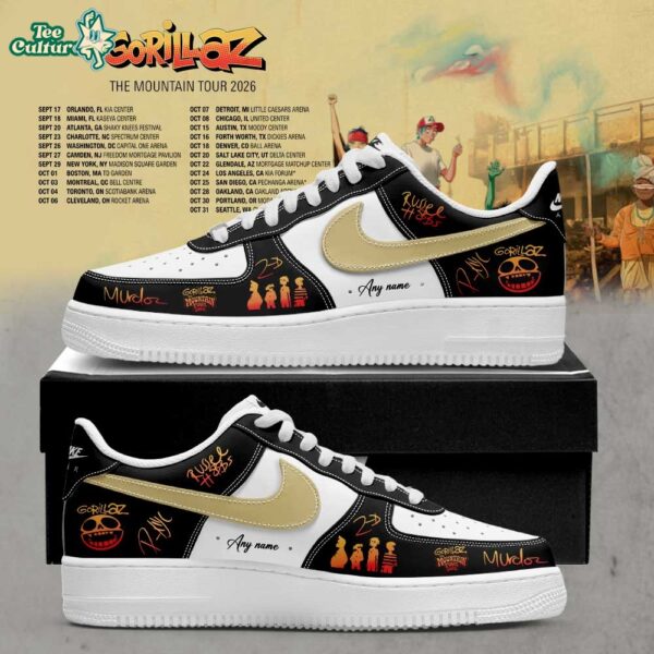 Gorillaz The Mountain Tour 2026-2027 Signature Custom Name Air Force 1 Shoes