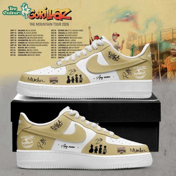 Gorillaz The Mountain Tour 2026-2027 Signature Custom Name Air Force 1 Shoes V2