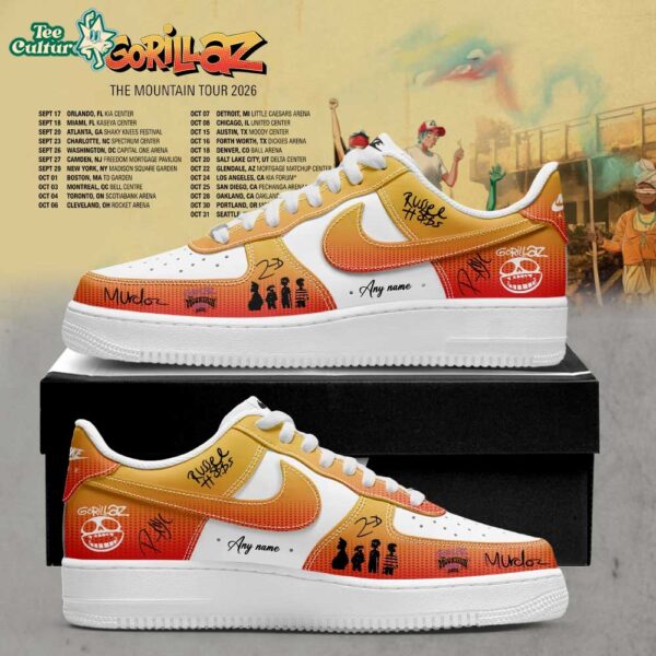 Gorillaz The Mountain Tour 2026-2027 Signature Custom Name Air Force 1 Shoes V3