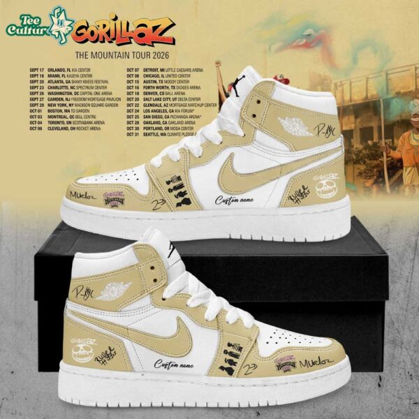 Gorillaz The Mountain Tour 2026-2027 Signature Custom Name Air Jordan Shoes V2