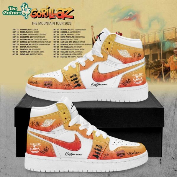 Gorillaz The Mountain Tour 2026-2027 Signature Custom Name Air Jordan Shoes V3