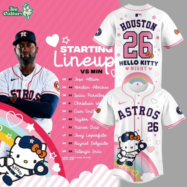 Houston Astros x Hello Kitty Night 2026 Limited Edition Baseball Jersey
