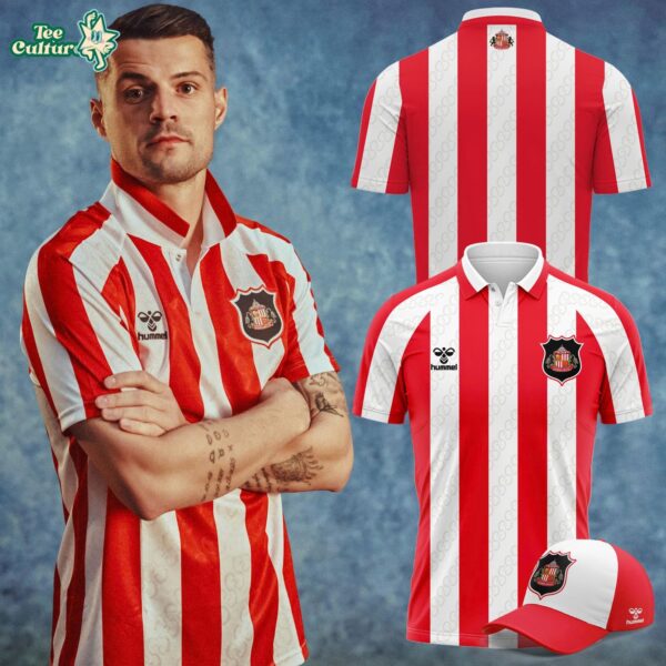 Hummel Sunderland AFC 2026-27 Red and White Striped Soccer Jersey Blank Back