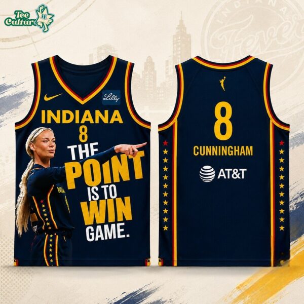 Indiana Fever Sophie Cunningham "The Point Is To Win" Game Pointing Jersey Shirt