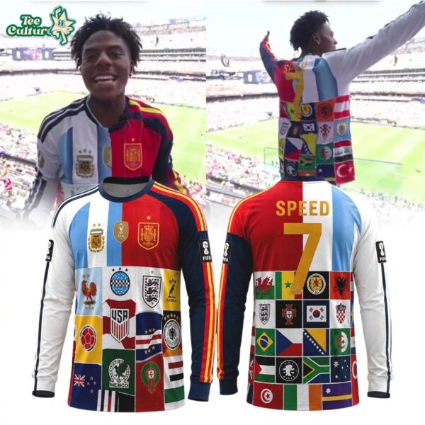 Ishowspeed All Countries In The World Cup 2026 Mashup Long Sleeve Jersey