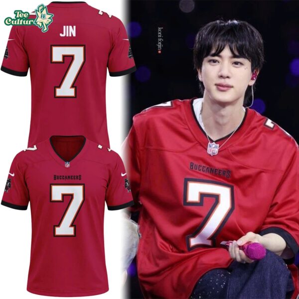Jin BTS x Tampa Bay Buccaneers Limited Edition Football Jersey