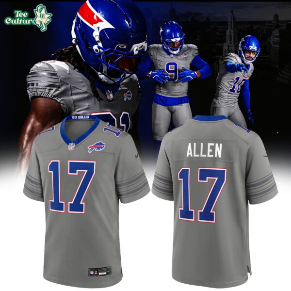Josh Allen Buffalo Bills Nickel City 2026 Gray Football Jersey