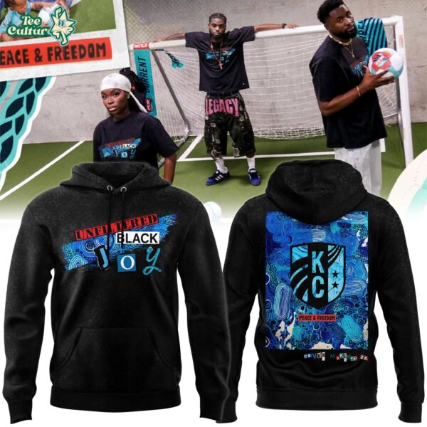 KC Current Black Hoodie – Unfiltered Black Joy Peace & Freedom Soccer Pullover