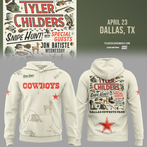Dallas Cowboys x Tyler Childers concert on April 23 in Dallas, TX Snipe Hunt Tour Hoodie